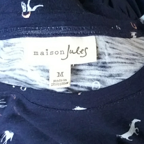 Maison Jules Women Printed Peplum T-Shirt Sz M - Picture 7 of 7